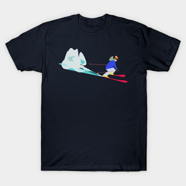 Ski T-Shirt by hollymcneilly8